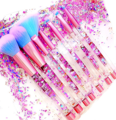 Crystal Sparkle Unicorn Makeup Brush Set for Face and Eyes