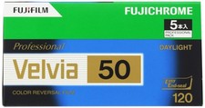 Fujifilm Reversal Film Fujichrome Velvia 50 ISO Color 120 Film 5-pack japan NEW