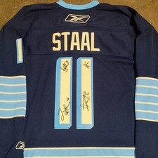 Jordan Staal Pittsburgh Penguins 2011 Winter Classic NHL Jersey Adult L SIGNED