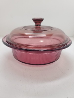 Corning Vision V-30-B Cranberry 24oz (750mL) Casserole Dish w/Pyrex Lid