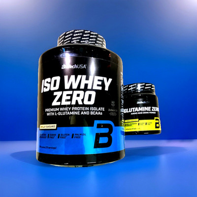 (48,95 /kg)BioTech USA ISO Whey Zero 1816g+Bonus Glutamine 300g
