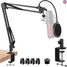 Mic Boom Arm, Adjustable Mic Arm for HyperX QuadCast Shure SM7B Blue Yeti and