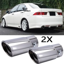 For Honda Accord Euro 2Pcs Car Exhaust Tip Chrome Stainless Steel Muffler Pipe