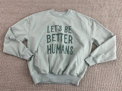 Stanley Stella Crew Neck Lets Be Better Unisex Sweatshirt Pull Over Green Size