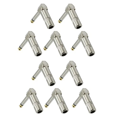10PCS 1/4 TS Right Angle Mono Phone Plug for recording and performances