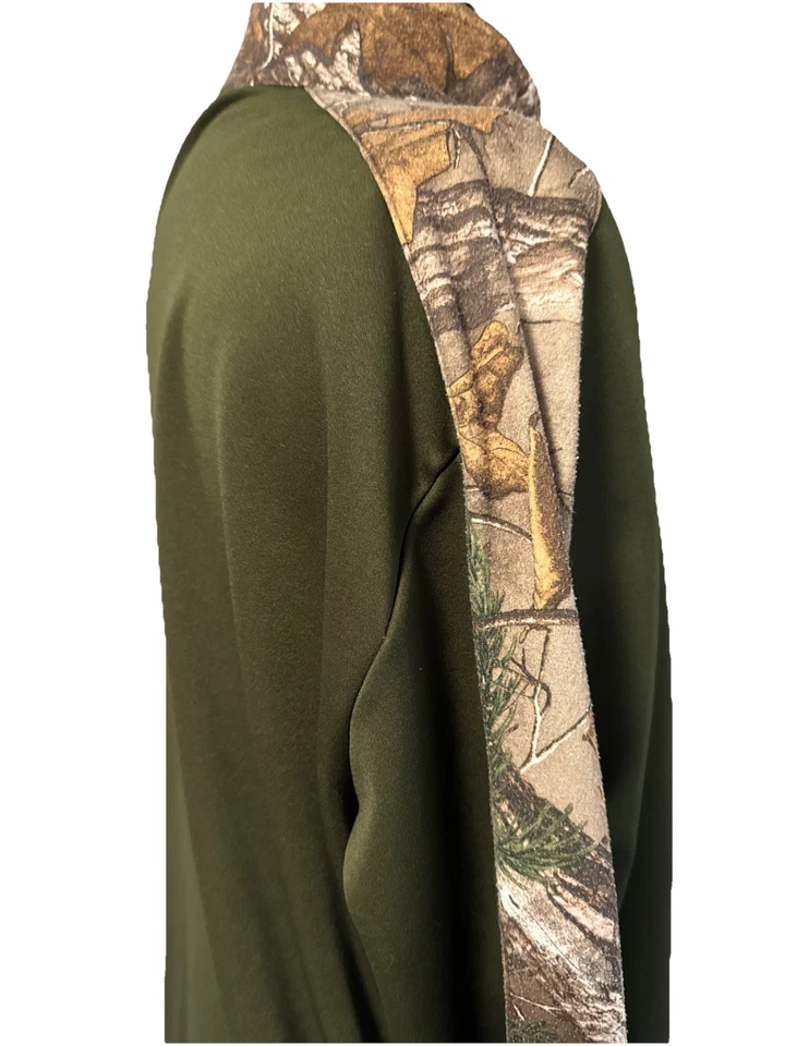 Browning Mens Green & Camo 1/3 Zip Hunting Fleece-Lined Pullover Sz XL - Image 4 of 4