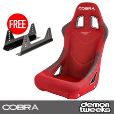 Cobra Monaco Pro Race Rally Bucket Seat Red Fabric - Free Side Mounts Cobra Monaco Pro Race Rally Bucket Seat Red Fabric - Free Side Mounts