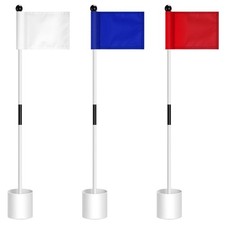 Hungdao 3-Set Golf Flagstick Mini Putting Green Flag Pin Hole Cup for Yard