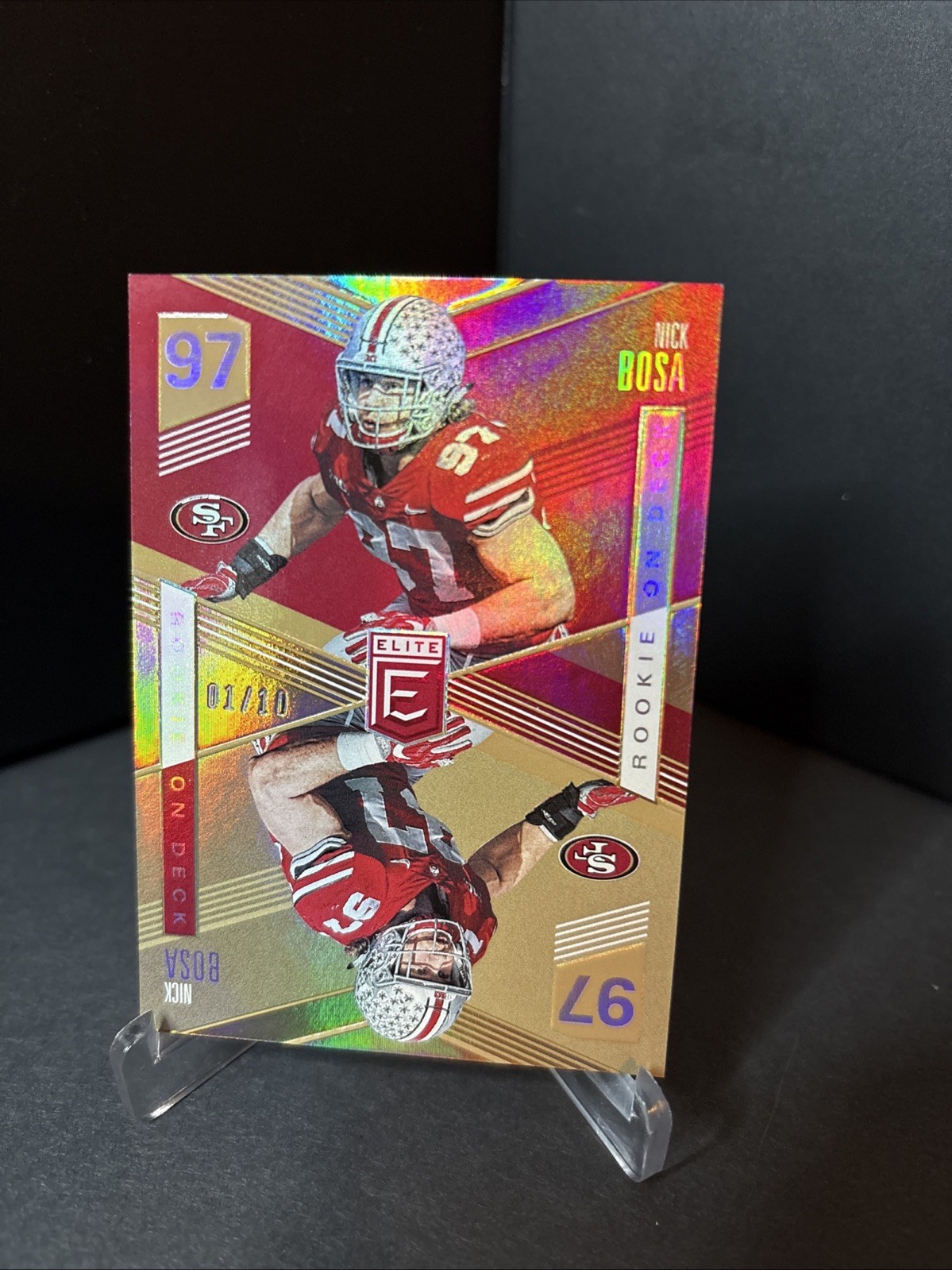Nick Bosa Panini Donruss Elite Rookie on Deck #RD1 Gold