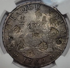 1768 Mo Mexico Silver 8 Reales PILLAR DOLLAR NGC VF Chopmarked See Pics *M157