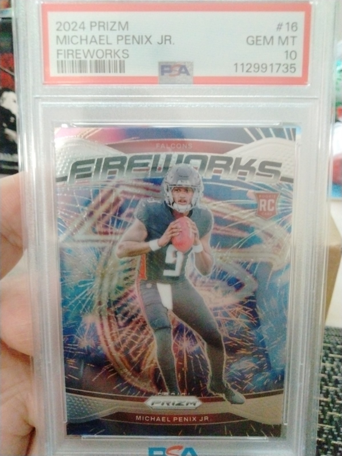 Michael Penix Panini Prizm Fireworks #16 Base
