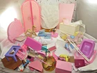 Lot of Vintage Barbie Bedroom, Wardrobe & More w/ Extra Accessories AS IS