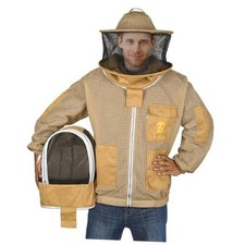 3 Layer Beekeeping Ventilated Jacket With Two Veils. Fully protective Metal