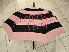 Victoria's Secret Signature Logo Pink/Black Full Size 36" Wide Parasol Umbrella