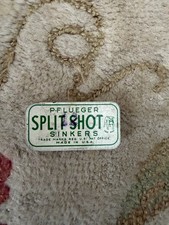 Vintage Pflueger Split Shot  Sinkers Tin with Bull Dog Mark Made in USA