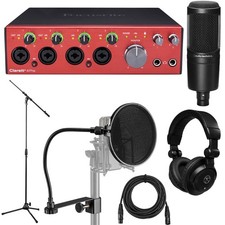 Focusrite Clarett 4Pre 8-Channel 18-In/8-Out Audio Interface, Bundle with AT202