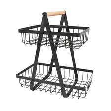 Sturdy Stainless Steel Fruit Vegetable Basket Modern Kitchen Storage Organiser