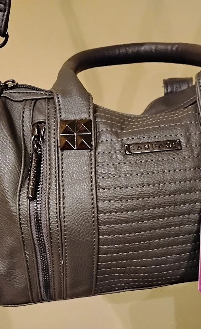 NWT $78 Rampage Women's Gray Quilted Faux Leather Satchel - Image 2 of 2