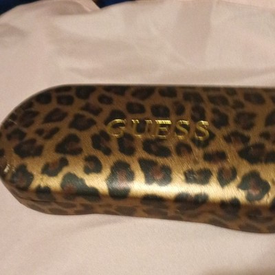 GUESS Animal Print Hard Case for Glasses - Brown/Black Women's Eyeglass