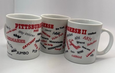 Vintage Pittsburgh Pittsburghese Slang Coffee Tea Cup Mug Lot Of 3 All different