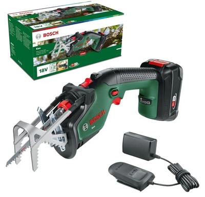 Bosch Keo Akku-Astsäge grün/schwarz 18V 150mm Sägeblattlänge, Haltebügel, Akku