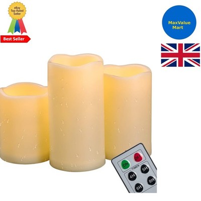 Batteriebetriebenes wasserdichtes LED-Kerzenset - elegante flackernde Säulen 4-6 Zoll