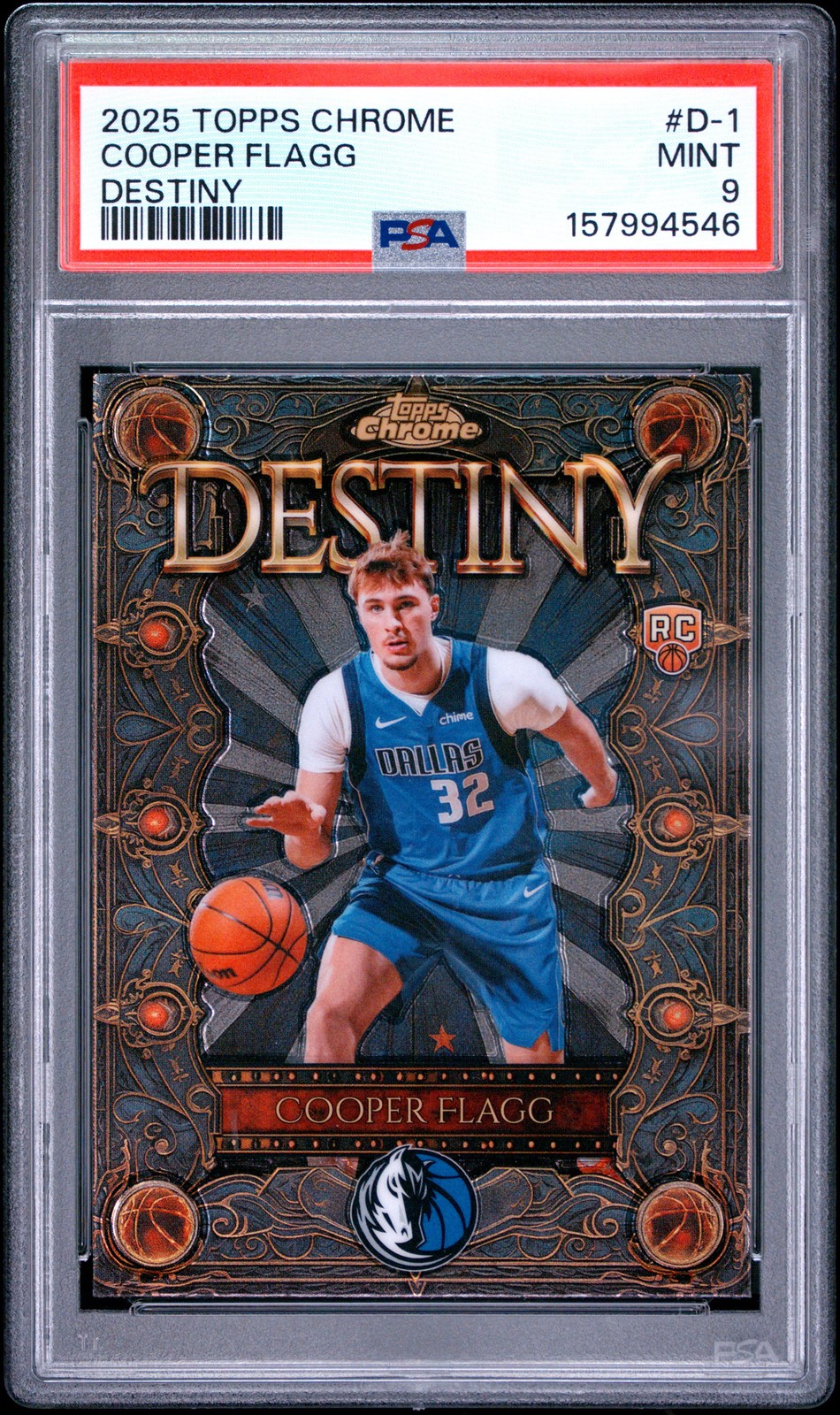 2025 TOPPS CHROME DESTINY #D-1 COOPER FLAGG PSA 9