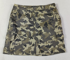 Camo Cargo Mini Skirt Green Juniors 9 Pockets Casual Traffic Jeans Wear School