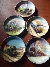 5 x Collectable Davenport Pottery Train Plates