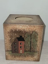 Primative House Tissue Box Cover