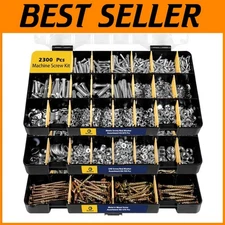 Sturdy Stackable Case - 2300 Pc Machine Screw Assortment Kit