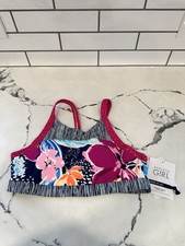 NWT Athleta GIRL Paradise Splash Floral Pattern Bikini TOP Swimsuit Size XXL/16