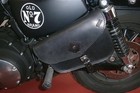 BORSA MOTO LATERALE  CUOIO  PER HARLEY DAVIDSON SPORTSTER CUSTOM NERO PELLE
