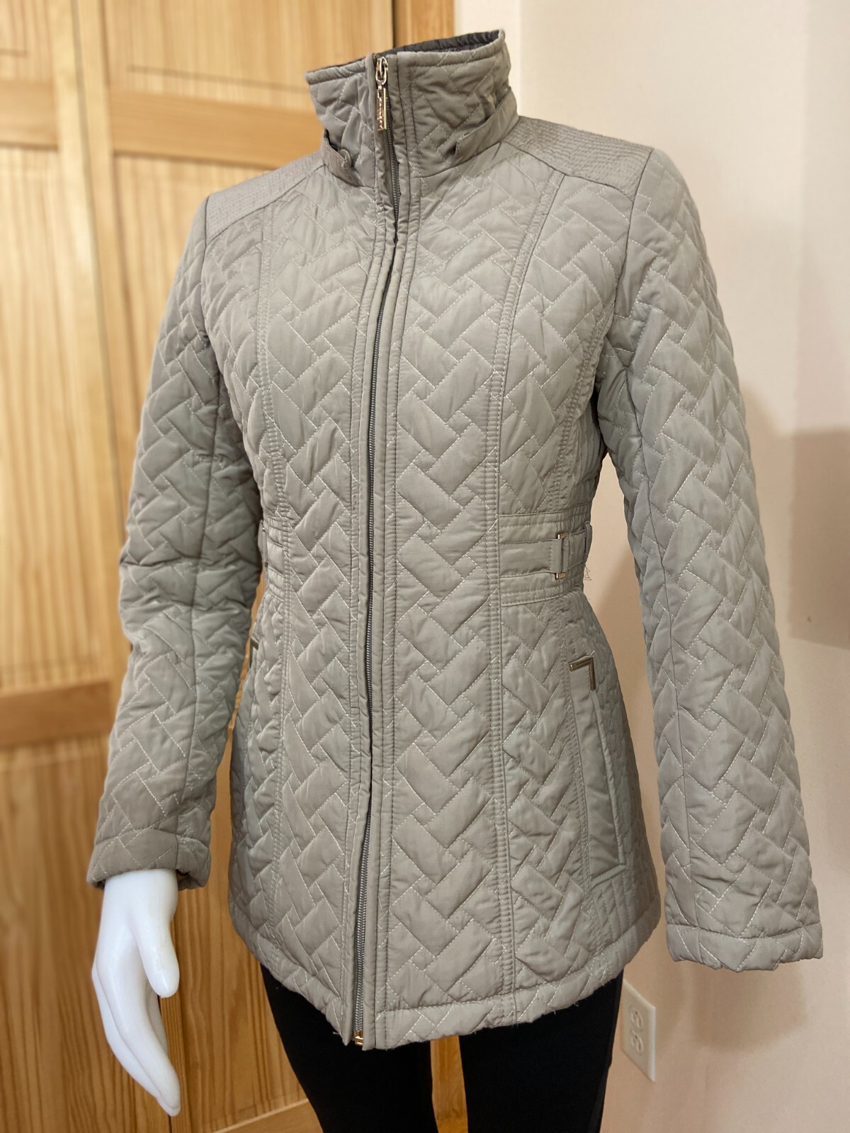Gallery New York NWOT Women Beige Quilted Jacket Taupe S PS Lined