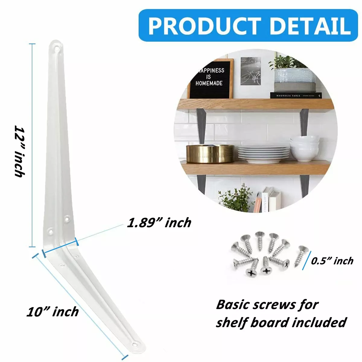 12 inch clearance white shelf