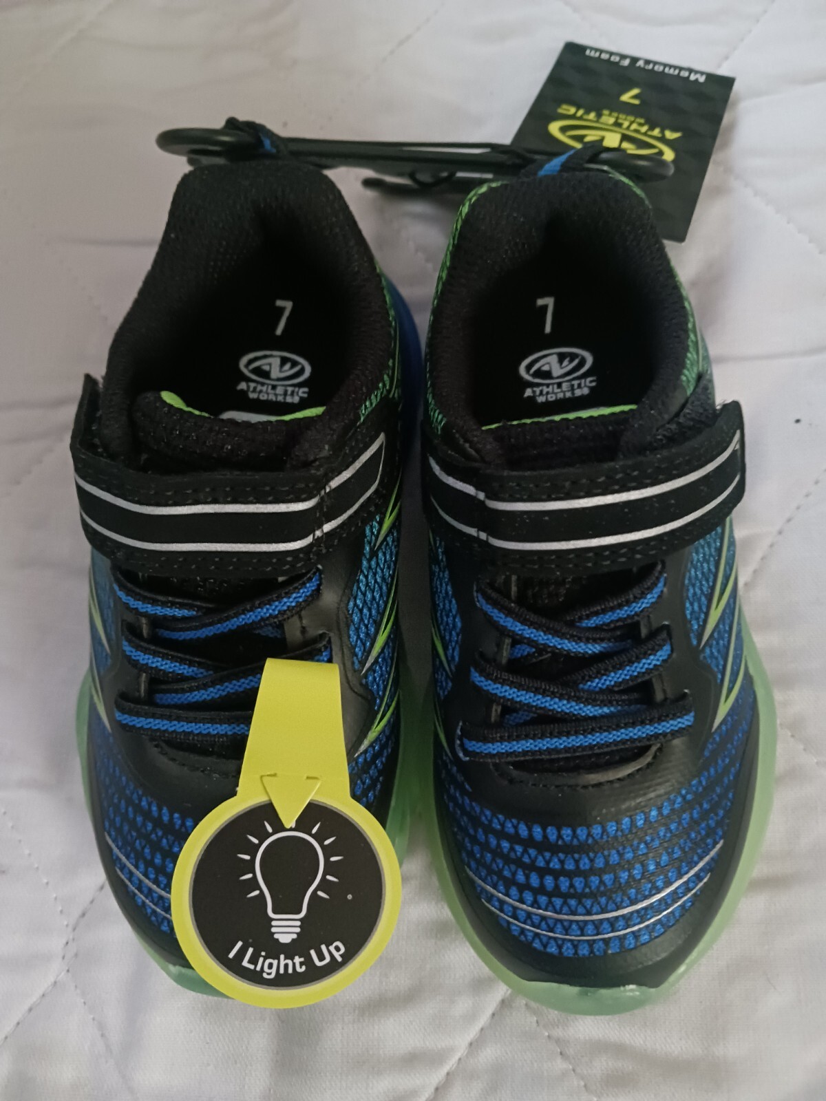 SAOLA Sneakers sportive ragazzo suola illuminata blu e verde tg. 7 nuovi con etichetta