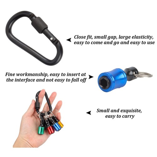 1/4 Hex Shank Quick Release Keychain Screwdriver Drill Bit Holder Bit Set Buckle - Picture 6 of 27