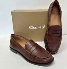 Madewell NYE Penny Loafers Vachetta Leather NJ256 Apple Butter Brown Size 7