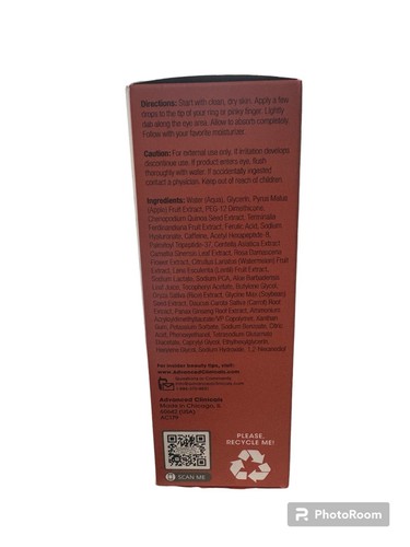 Advanced Clinicals Dark Circle Eye Serum 1.75 fl oz Smoothes Softens Lifts - Picture 4 of 4