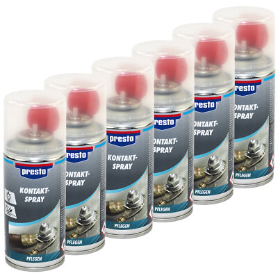 Presto Kontaktspray Kontaktreiniger Elektronikpflege 429910 6 X 150 ml
