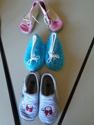 3x Hausschuhe Schuhe Baby bama Gr. 23, Lauflernschuhe Gr. 20 Fellschuhe 
