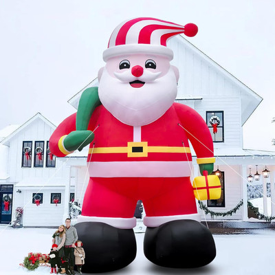 20FT Giant Inflatable Santa Claus with Built-In LED Light Blow up Santa with Blo