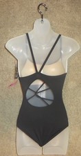 GK Elite Black Cami Leotard Leo DB103 Size AM M Medium Adult