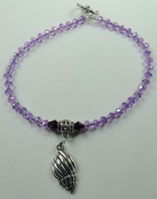 Pink Anklet  Crystal  Shell Charm Handcrafted Foot Ankle Jewelry Beach Wedding