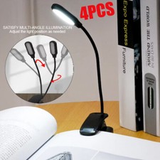 4Pcs Small Table LED Reading Book Light USB Rechargeable Flexible Clip Desk Lamp