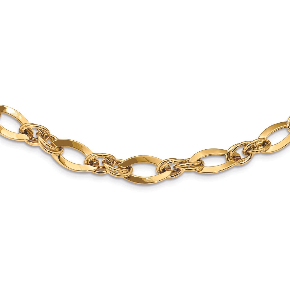 Men s Modern 14K Yellow Gold Fancy Infinity Link Chain Bracelet 8.25 inch