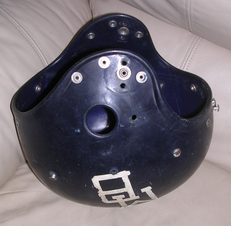 VTG Plastic Black Moses Brown Football Helmet Hat Rawlings 1960s