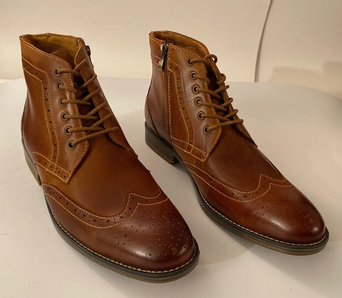 Kunsto Genuine Leather Oxford Boots Men's Size 11 Brown No box