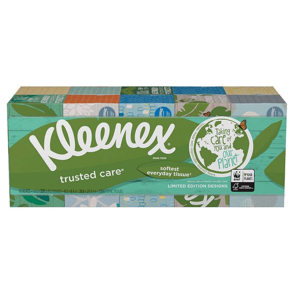Kleenex Trusted Care Facial Tissue 2 Ply 230 Count 10 Pack