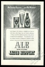 1938 Jacob Ruppert Ale bottle can glass art vintage print ad